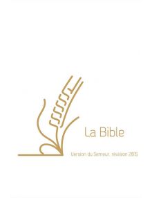 Bible du Semeur 2015, blanche couverture lin, tranche dorée