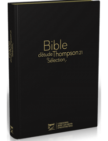Bible d'étude Thompson 21 sélection, noire, couverture en cuir véritable