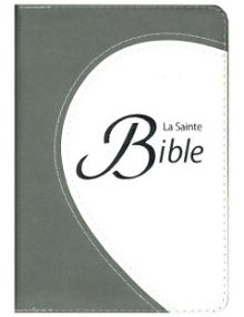 Bible Compacte Segond 1910 Couverture souple Duotone gris et blanc, tranche argentée fermeture éclair REF CLCB270