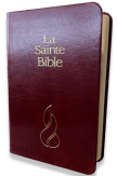 Bible NEG miniature fibro cuir tranche or grenat