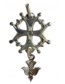 Croix huguenote argent (plate) 17 mm