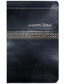 Bible compacte noire Segond 1910 référence SB 1042 (Similicuir noir, tranche or, onglets, glissière)