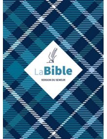 Bible Semeur 2015. Couverture textile semi-souple, bleue à carreaux, tranche blanche - Plan de lecture en 2 ans