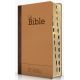 Bible Segond 21 compacte Couverture semi-rigide, duo cuir praliné-chocolat, onglets, tranche or Réf 12285