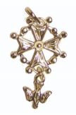 Croix huguenote plaqué or 12 mm