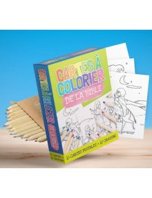 Coffret 15 cartes à colorier de la Bible avec crayons !
