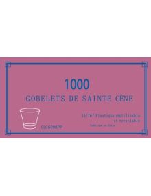Boite de 1000 gobelets pour service de sainte cène Roses (plastique réutilisable et recyclable)