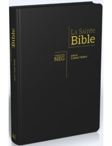 Bible NEG Segond 1979 Gros caractères  Noir tranche or onglets Avec fermeture éclair
