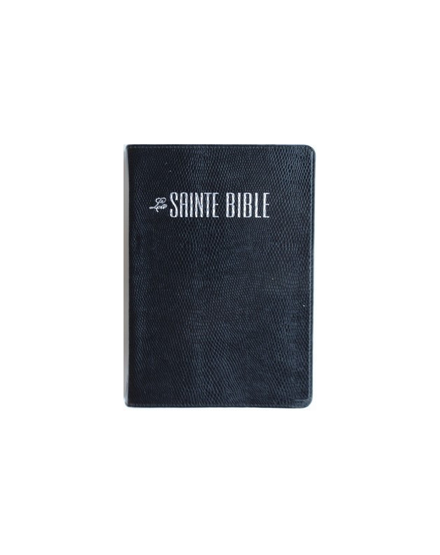 Bible souple silicuir Lézard Noir Tranche Or Esa 759