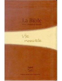 Bible Segond 21 d'étude Vie Nouvelle  duo brun, tranche or, avec boitier ref.16445