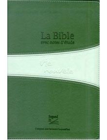 Bible Segond 21 d'étude Vie Nouvelle verte souple tr. argent ref 16448