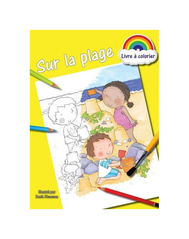 Sur la plage - Livre à colorier