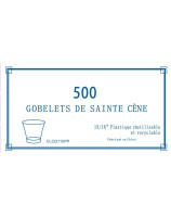 Boite de 500 gobelets transparents en plastique service de Sainte Cène