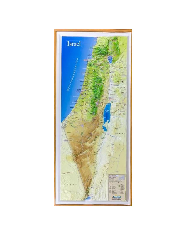 Carte en relief d'Israël 3D petit format