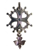 Croix huguenote en argent 23 mm