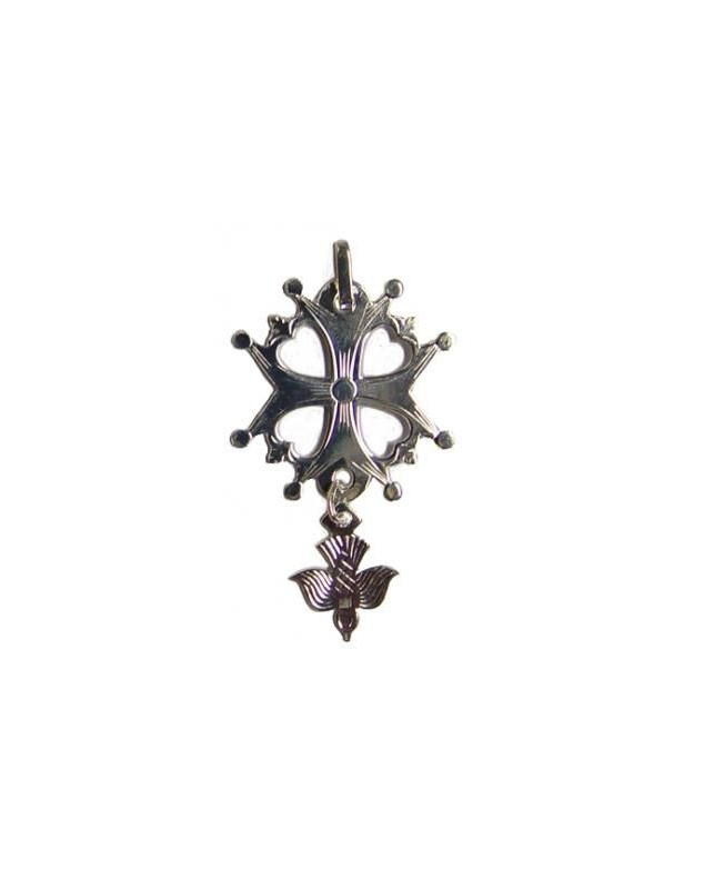 Croix huguenote en argent 23 mm