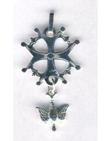 Croix huguenote argent bombée