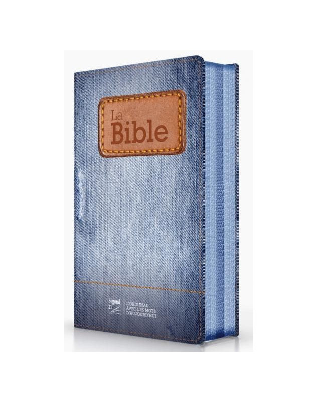 Bible Segond 21 compacte Couverture souple toilée motif jeans avec fermeture éclair ref 12277