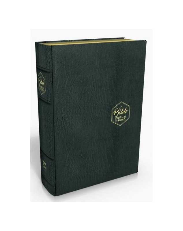 Bible Segond 21 Journal de bord, Couverture cuir véritable noir, souple, tranche or