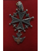 Croix huguenote en argent 22 mm