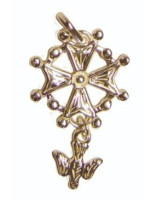 Croix huguenote plaqué or 12 mm