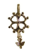 Croix huguenote plaqué or 11 mm