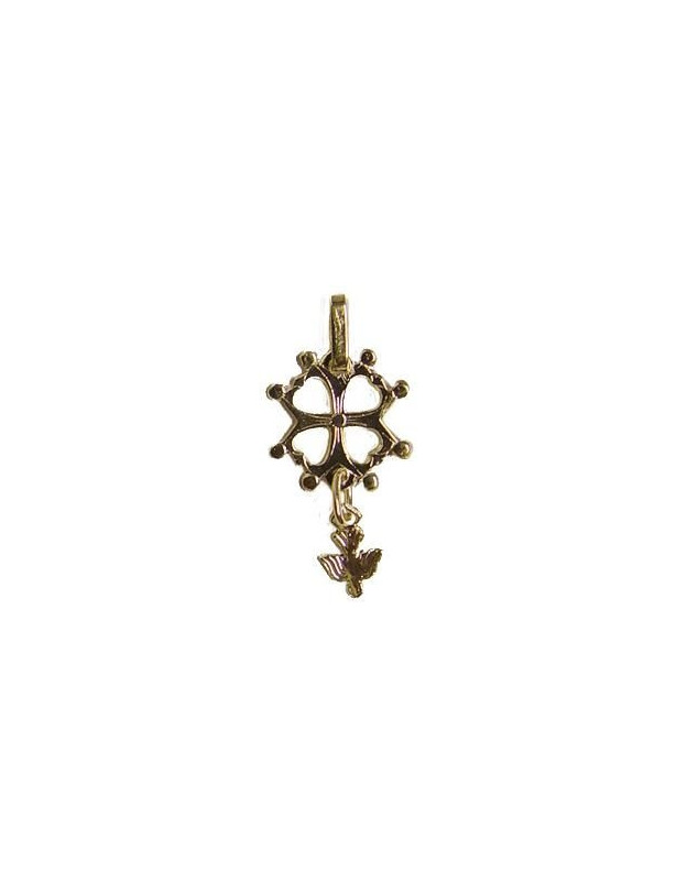 Croix huguenote plaqué or 11 mm