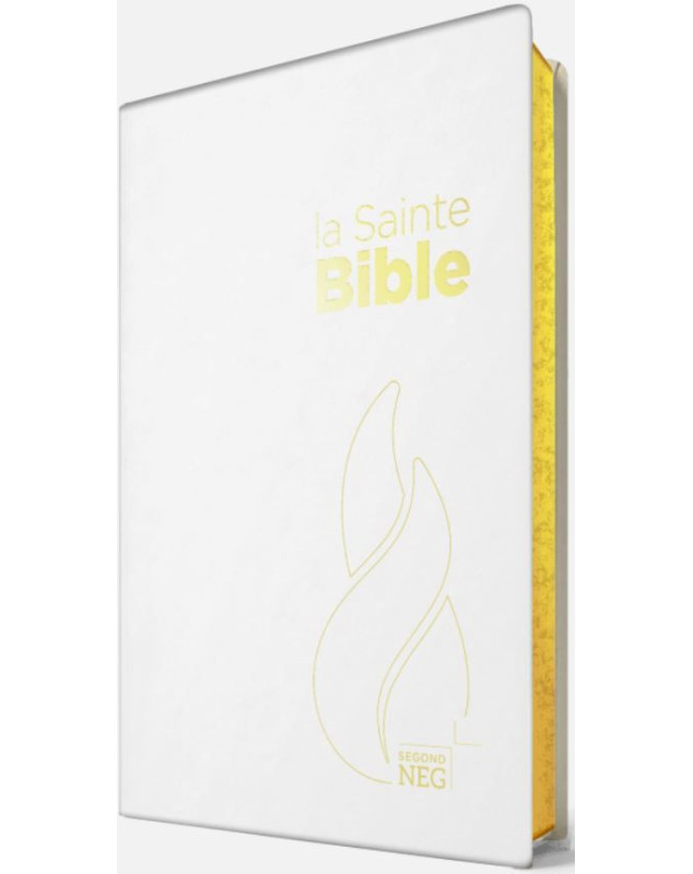 Bible NEG compacte Couverture souple, toile blanche nacrée, tranches or