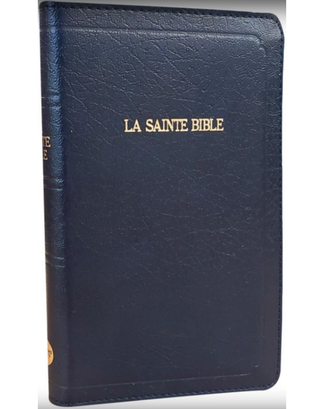 Bible Segond 1910  Édition compacte, reliure souple, couverture similicuir bleue marine, glissière