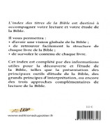 L’index des titres de la Bible