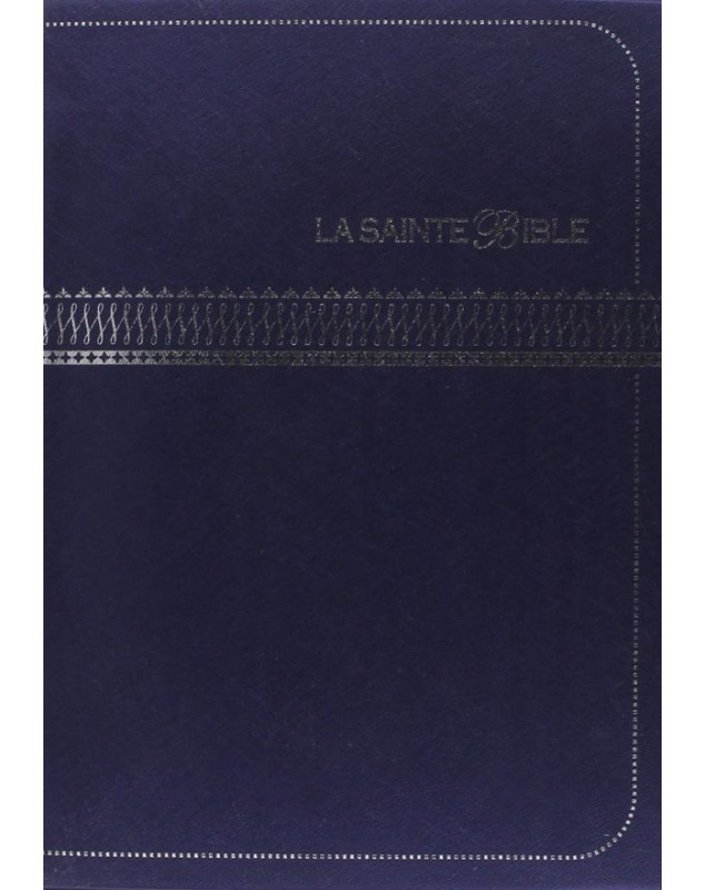 Bible vinyle bleu marine, embossage argent, texte confort