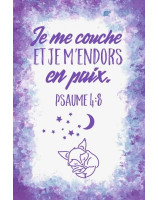 Tableau aquarelle enfant "Je me couche et je m'endors en paix. Psaume 4:8"