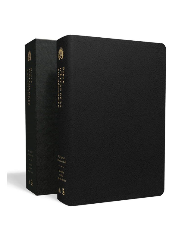 Bible d'étude de la foi réformée cuir véritable noir