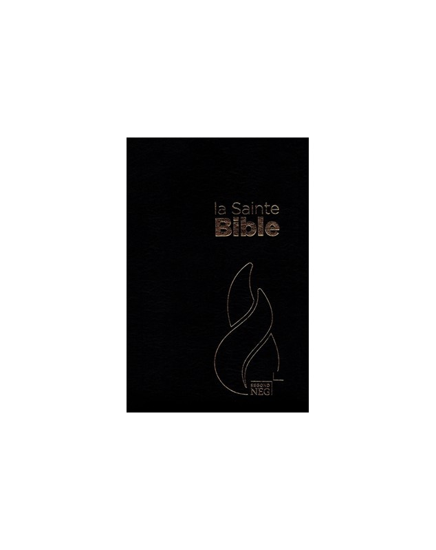 Bible NEG compact fibrocuir noir avec tranche or, onglets et fermeture éclair