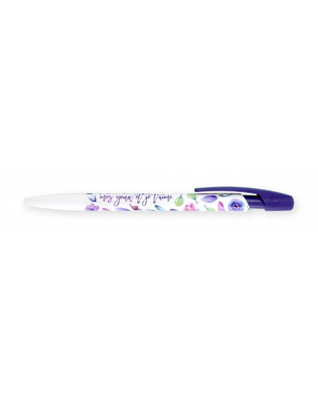 Stylo floral "Tu as du prix à mes yeux et je t'aime." Es 43.4