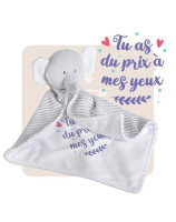 Doudou éléphant "Tu as du prix à mes yeux"