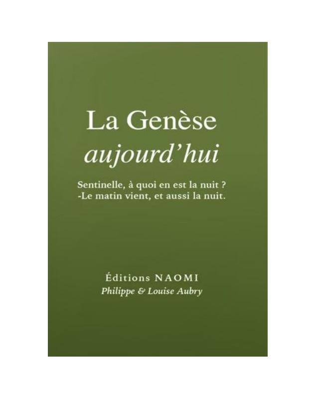 La Genèse Aujourd'hui - Librairie 7 ici