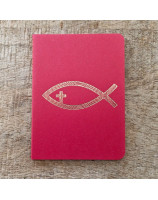 Petit carnet rouge avec ichtus