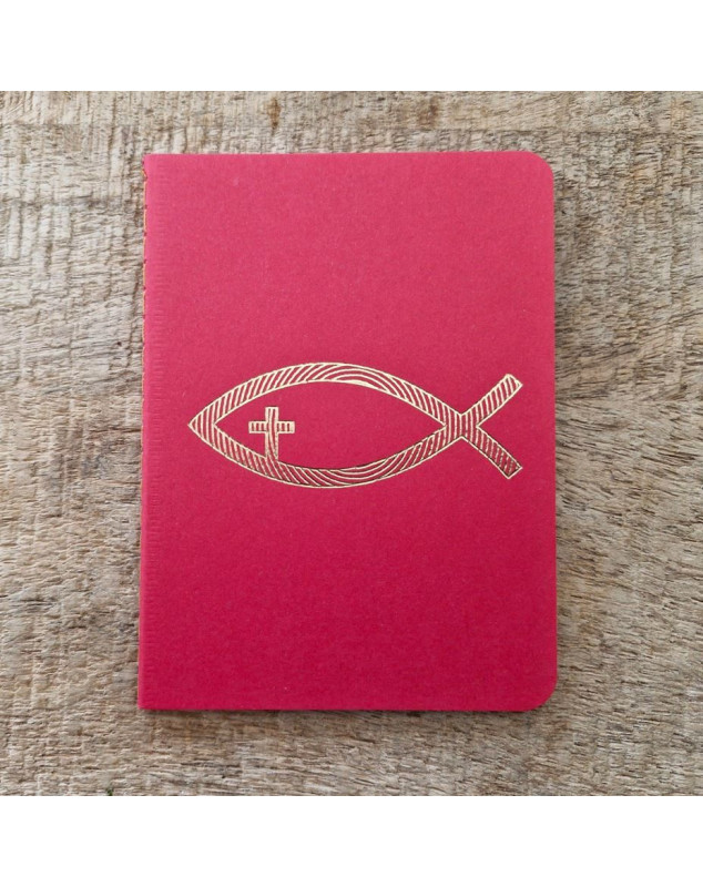 Petit carnet rouge avec ichtus