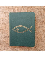 Petit carnet vert avec ichtus