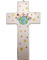 Croix en bois enfant-monde