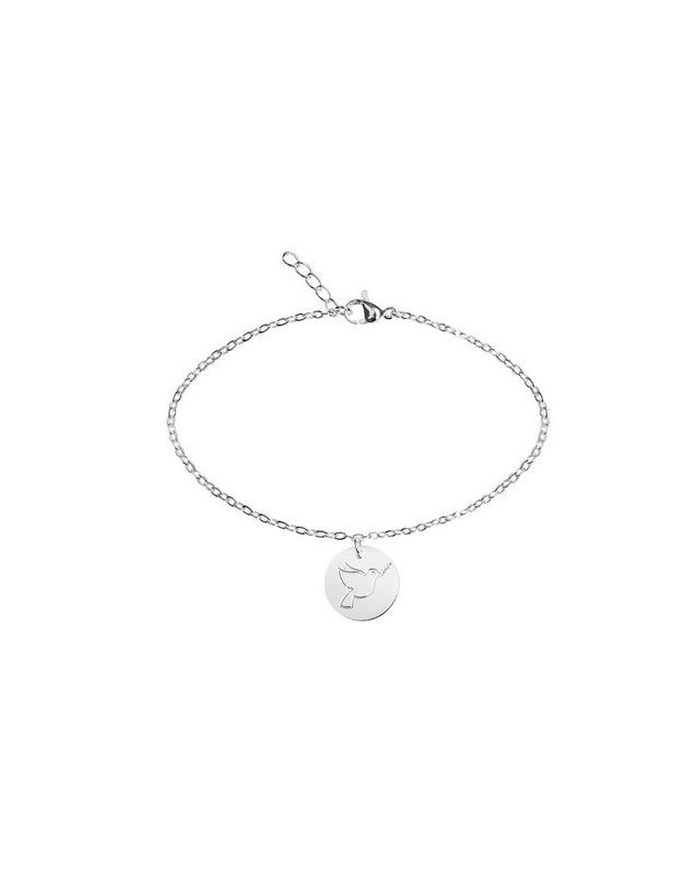 Bracelet argenté colombe - Librairie 7 ici