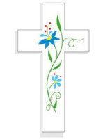 Croix amour fleurs bleues - Librairie 7 ici