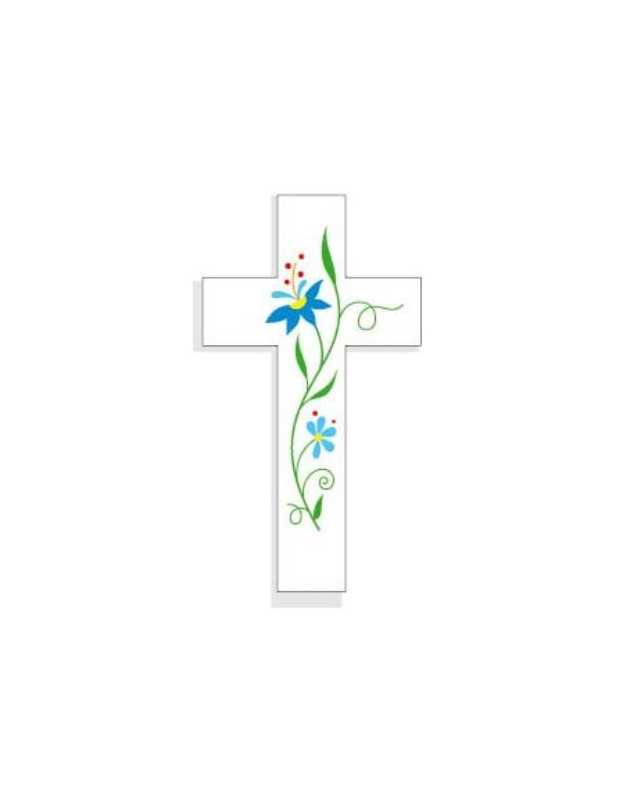 Croix amour fleurs bleues - Librairie 7 ici