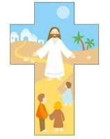 Croix Jésus et les enfants - Librairie 7 ici