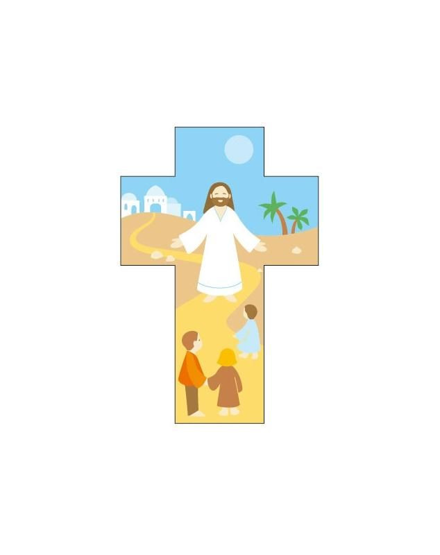 Croix Jésus et les enfants - Librairie 7 ici