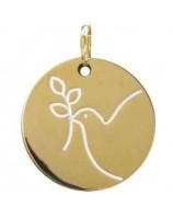 MEDAILLE COLOMBE RAMEAU PLAQUE OR