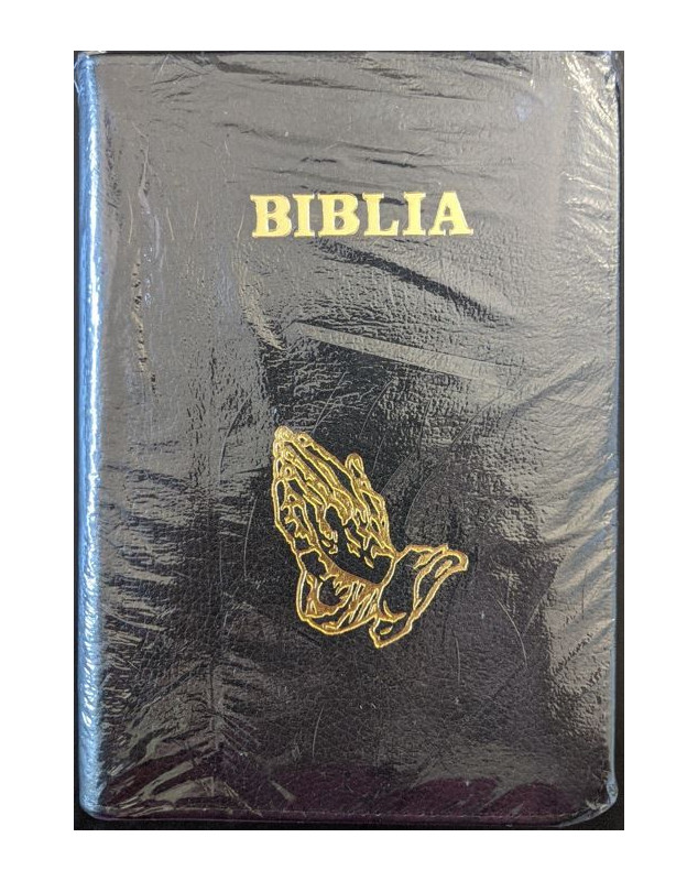 Bible en roumain en cuir noir