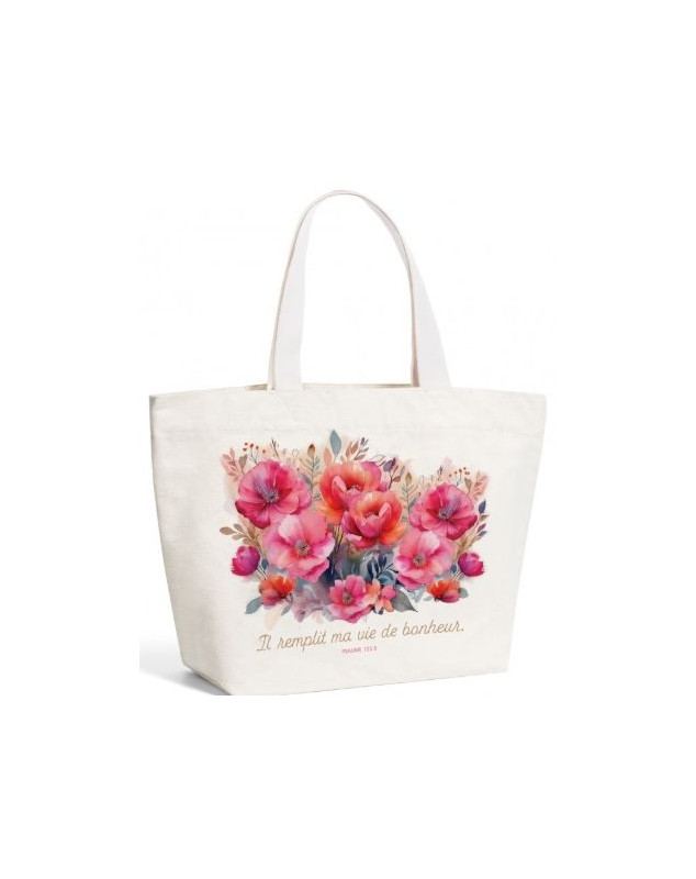 Tote-bag "Il remplit ma vie de bonheur" Ps 103.5