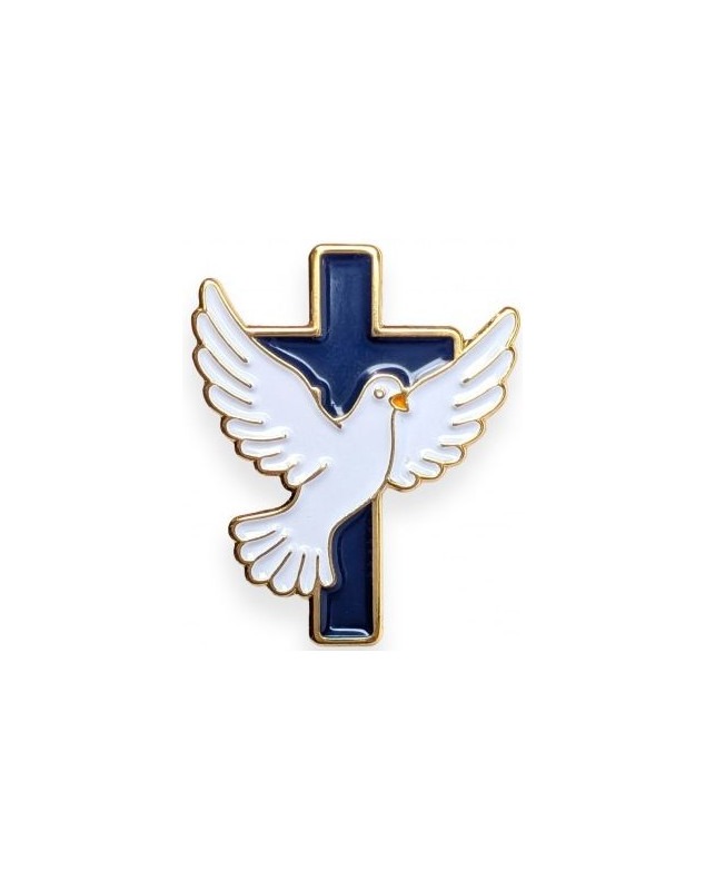 Pin's croix et colombe - Librairie 7ici